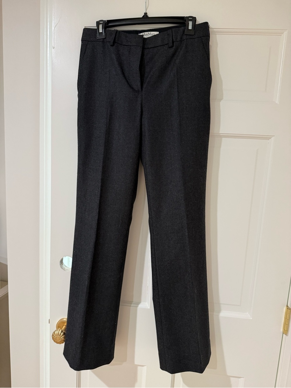 Max Mara Mainline 100% Italian Wool Tailored Pants Fully Lined Charcoal Gray 6